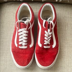 Vans Red Suede Sneakers